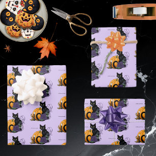 Hoja De Papel De Regalo Pequeño gato negro