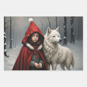 Hoja De Papel De Regalo Pequeño regalo de navidad roja