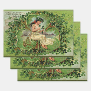 Hoja De Papel De Regalo Pequeño Shamrock dulce