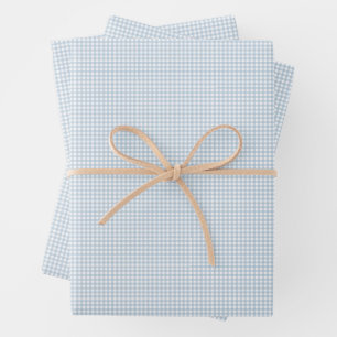 Hoja De Papel De Regalo Pequeños cheques clásicos de gingham azul