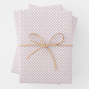 Hoja De Papel De Regalo Pequeños cheques clásicos de gingham rosa