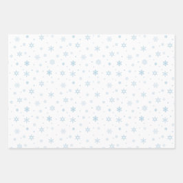 Hoja De Papel De Regalo Pequeños copos de nieve azules
