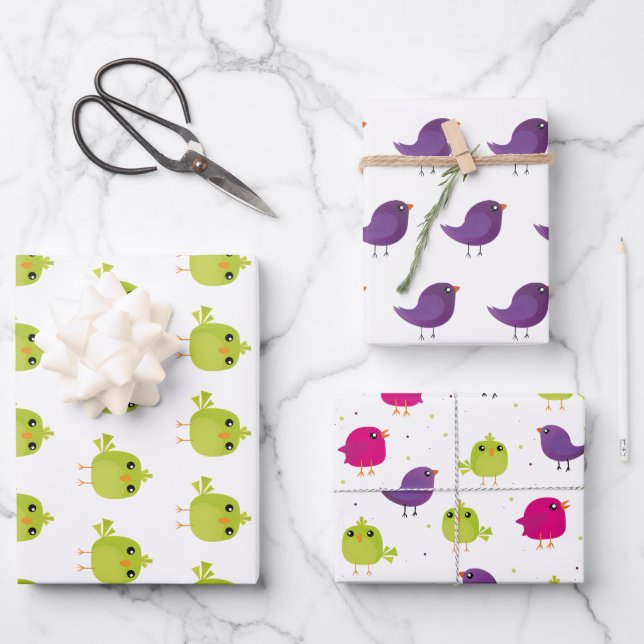 Hoja De Papel De Regalo Pequeños pájaros (Anverso)