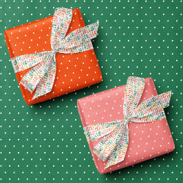 Hoja De Papel De Regalo Pequeños puntos color verde rosa Navidades simples