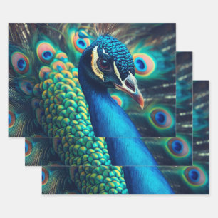 Hoja De Papel De Regalo Perfil de Peacock