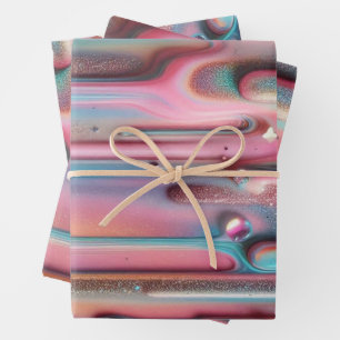 Hoja De Papel De Regalo Perforación holográfica