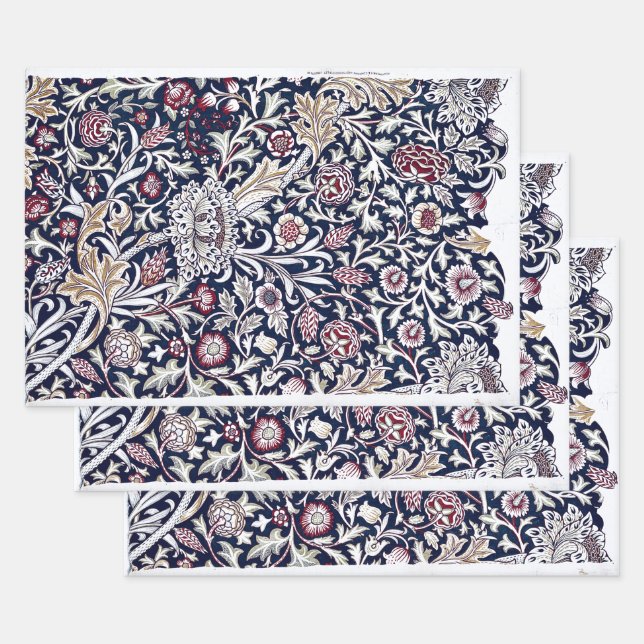HOJA DE PAPEL DE REGALO PERIÓDICO: WILLIAM MORRIS : TRENT (Set)