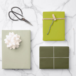 Hoja De Papel De Regalo Perla Moderna Verde Manzana Oscuro Color Sólido Ch