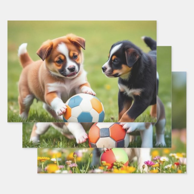 Hoja De Papel De Regalo Perro / Cachorro (Set)