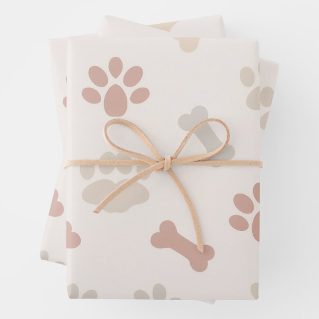 HOJA DE PAPEL DE REGALO PERRO DE LA MANO (In situ)