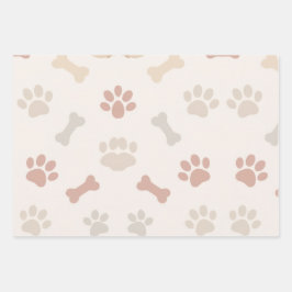 HOJA DE PAPEL DE REGALO PERRO DE LA MANO