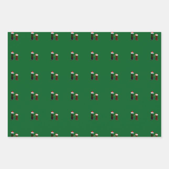 Hoja De Papel De Regalo perro de navidad (Anverso 3)