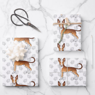 Hoja De Papel De Regalo Perro de raza Podenco Ibicenco de pelaje liso rojo