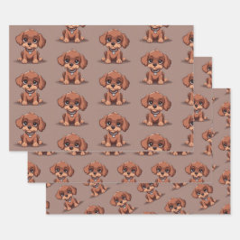 Hoja De Papel De Regalo Perro marrón lindo