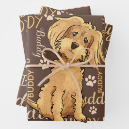 Hoja De Papel De Regalo Perro marrón personalizado
