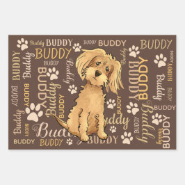 Hoja De Papel De Regalo Perro marrón personalizado
