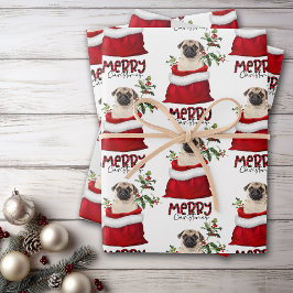 Hoja De Papel De Regalo Perro picado en bolsa de regalo de vacaciones