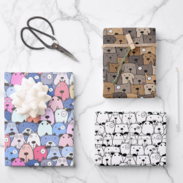 Hoja De Papel De Regalo Perros apilados caprichosos