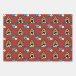 Hoja De Papel De Regalo Perros de amor rústicos