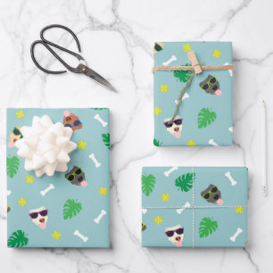 Hoja De Papel De Regalo Perros de vacaciones