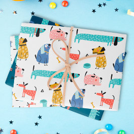 Hoja De Papel De Regalo Perros divertidos