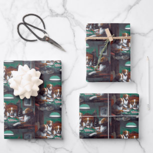 Hoja De Papel De Regalo Perros jugando póquer Cassius Marcellus Coolidge 1