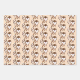 Hoja De Papel De Regalo Perros Pomerania