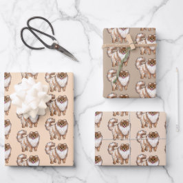 Hoja De Papel De Regalo Perros Pomerania