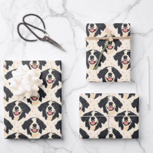 Hoja De Papel De Regalo Perros y puntos en crema