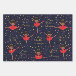 Hoja De Papel De Regalo Personalice a Ballerina, Navidades afroamericanos