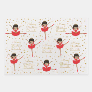 Hoja De Papel De Regalo Personalice a Navidades multiculturales Ballerina