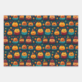 Hoja De Papel De Regalo Personalidades de la calabaza