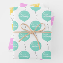 Hoja De Papel De Regalo Personalised Balloon Party birthday christening 
