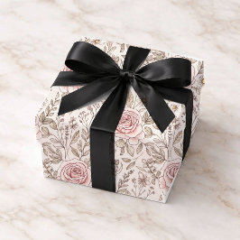 Hoja De Papel De Regalo Personalised Pink Rose Wedding 
