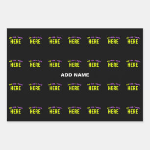 HOJA DE PAPEL DE REGALO PERSONALIZABLE MODERNO ESTILO NEGRO VERIFICADO MAR