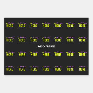 HOJA DE PAPEL DE REGALO PERSONALIZABLE MODERNO ESTILO NEGRO VERIFICADO MAR