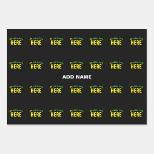 HOJA DE PAPEL DE REGALO PERSONALIZABLE MODERNO ESTILO NEGRO VERIFICADO MAR