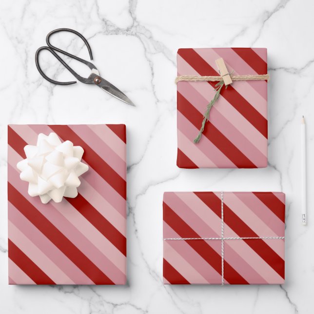 Hoja De Papel De Regalo Personalizable Valentine Stripes (Anverso)