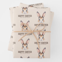 Hoja De Papel De Regalo Personalizado acuarela moderna linda conejo de Pas