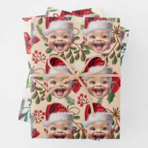Personalizado Baby Face Santa Hat Navidad Foto