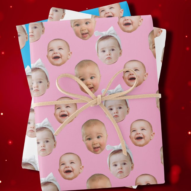 Hoja De Papel De Regalo Personalizado Bebé Face Face 3 Fotos (Subido por el creador)