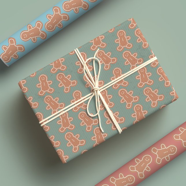 Hoja De Papel De Regalo Personalizado Cute Pastel Gingerbread Navidades (Subido por el creador)