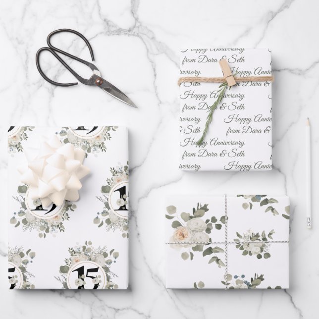 Hoja De Papel De Regalo Personalizado de 15 años feliz (Anverso)