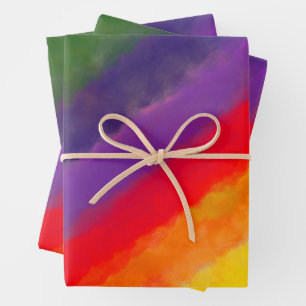 Hoja De Papel De Regalo Personalizado de acuarela arcoiris
