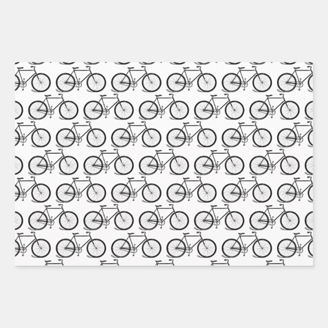 Hoja De Papel De Regalo PERSONALIZADO de Bicycles Antiguos  de Arte de Bic (Anverso)