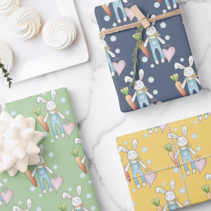 Hoja De Papel De Regalo Personalizado de conejito animal con relleno