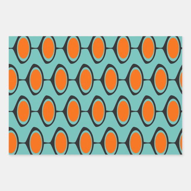 Hoja De Papel De Regalo Personalizado de impresión moderno de mediados del (Anverso)