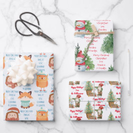 Hoja De Papel De Regalo Personalizado de Navidades de mensajes y nombres p