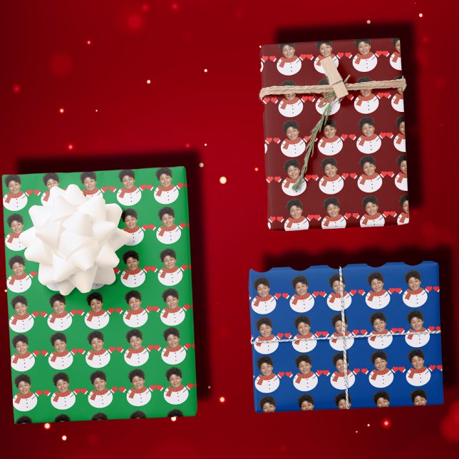 Hoja De Papel De Regalo Personalizado de Snowman personalizado y divertida (Subido por el creador)