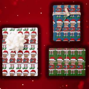 Hoja De Papel De Regalo Personalizado de Trump foto de Elf Navidades Funny